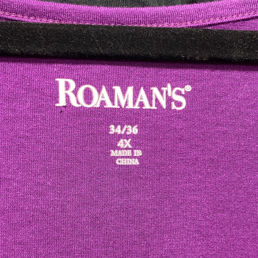 Roaman's size 4X bundle lot of 4monogram Tops LWB stretch‎ comfy floral paisley - Picture 2 of 6